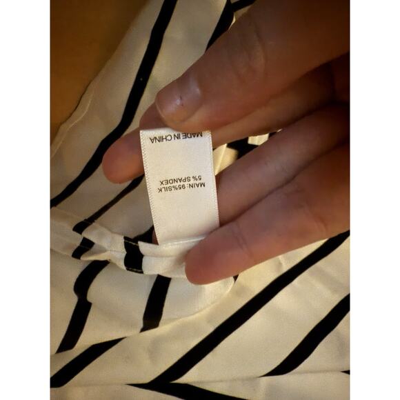 St. John Black and White Striped Blouse - Picture 5 of 5